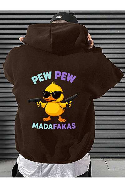 trendypassion سويت شيرت كبير الحجم بتصميم مطبوع عليه رسوم كارتونية من Pew Pew...