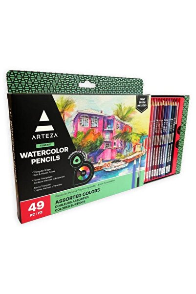 ARTEZA أقلام ألوان مائية، على شكل مثلث - مجموعة من 48 قلمًا