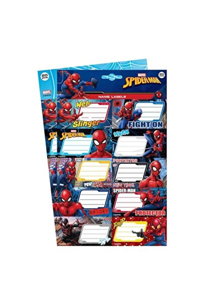 ANTBRO Spiderman self-adhesive labels 8.4×4.5 cm, 20 pcs (2 sheets) –