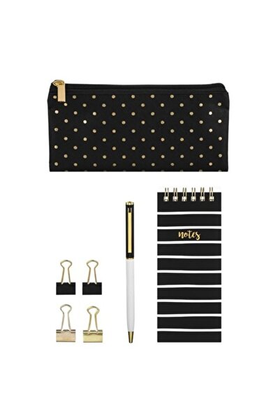 ANTBRO Set de birou cu penar, caiet, pix și 4 agrafe – Set de 7 piese –