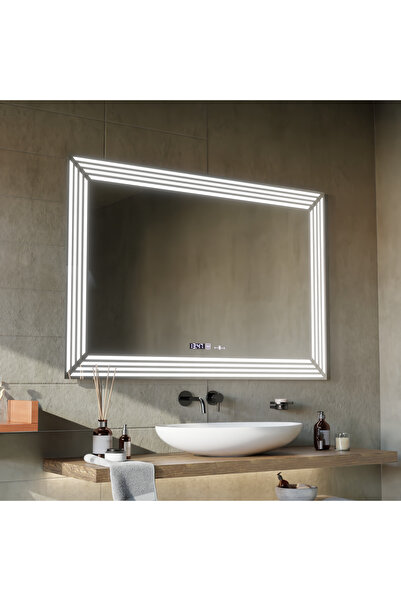 Alessandro DESIGN Oglinda LED Rectangulara, 60x80cm, Venezia Senzor MotionGlow Marcello, Sistem Dezaburire, Dimabila