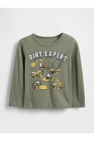 GAP Erkek Bebek Koyu Yeşil Mix & Match Grafik Baskılı T-Shirt
