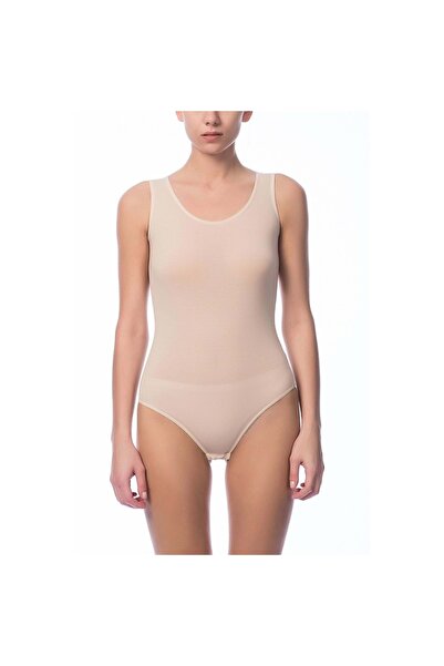 Belinay Women's Strappy U-Neck 47% Modal 47% Cotton 6% Elastane Hooked Bodysuit