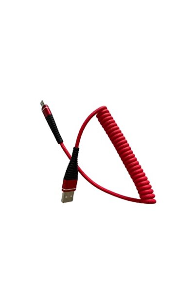 SOHO Spiral Micro USB charging cable for Android devices, 1.2 m, Red