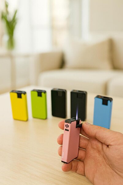 melmus Premium Kart Tipi Renkli Pürmüz Çakmak – Yan Basmalı Lüks Tasarım