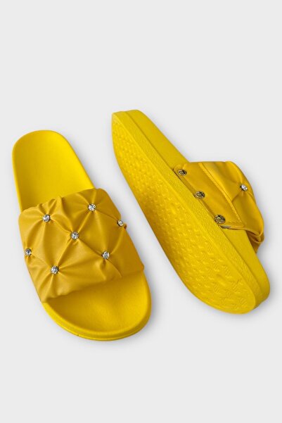 TRENDX Women's Daily Slippers Soft Lightweight Sole Stylish Orthopedic Summer Home Beach Vacation Slippers Yellow