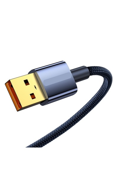 Bibilel Cablu USB la USB-C, 100 W PD, încărcare rapidă, transfer de date, 2 m, ranforsat, albastru închis