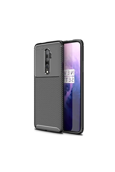 SOHO Carcasă compatibilă cu OnePlus 7T Pro, silicon cu inserții de carbon, neagră