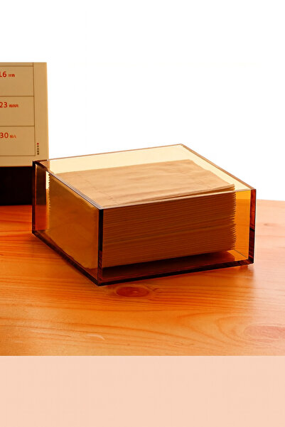 Pleksi Marketi Retro Color Acrylic Large Napkin Holder Box - Modern Design/13X13X8Cm