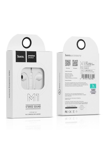 Hoco Cablu handsfree 3.5mm M1, alb