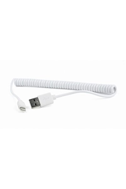 SOHO Spiral data cable for iPhone, iPod, iPad, 1 m, White