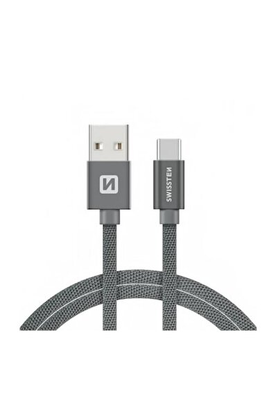 SWISSTEN Data and Charging Cable USB to USB-C, Reinforced, 2 meters, Gray, GSM-BBL3143