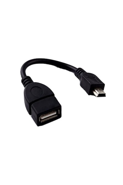 Bibilel Cablu adaptor OTG - Mini-USB la USB mamă, 14 cm, negru