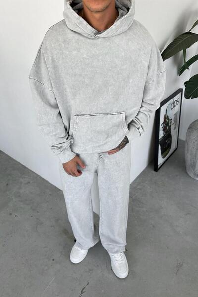 HAFKAGİYİM Gray Basic Washable Oversize Sweatshirt