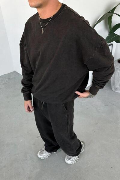 HAFKAGİYİM Καφέ Basic Washable Oversize Sweat