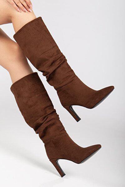 SUİNS SHOES Cizme Burduf damă Carola Piele întoarsă Cizme cu toc subtire