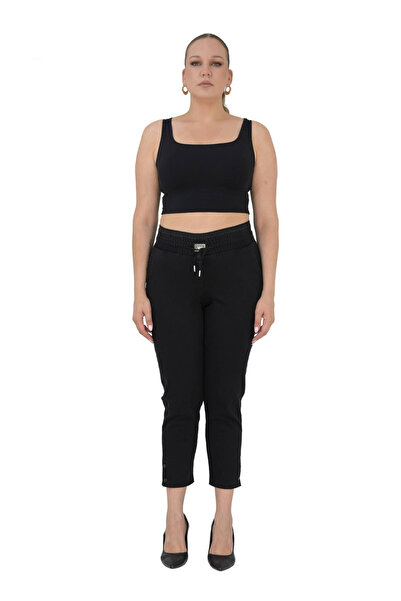 Darkmen بنطلون نسائي أسود ضيق بمقاس كبير