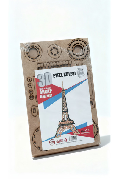 KanatGo Çocuklar için 3D Ahşap Maket Puzzle – Boyanabilir Geçmeli Ahşap Oyunc...