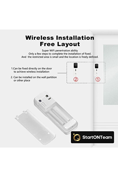 StartONTeam Smart WiFi Video Intercom, Full HD, IR, Two-Way Communication, Motion Sensor and Night Vision Black