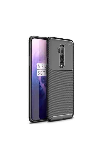 Bibilel Carcasă pentru OnePlus 7T Pro, Design Carbon, Negru