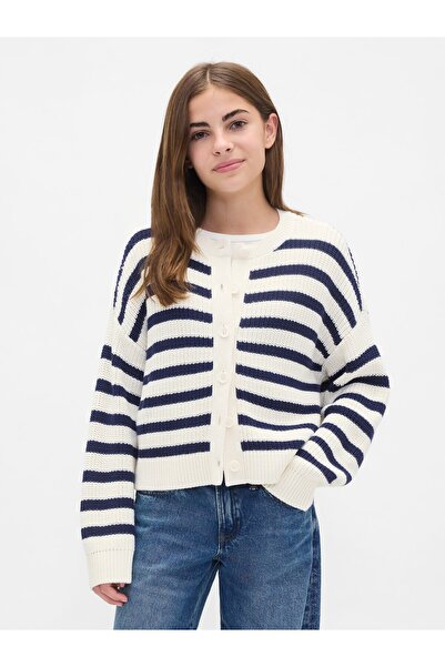 GAP Kız Çocuk Beyaz Oversize Hırka