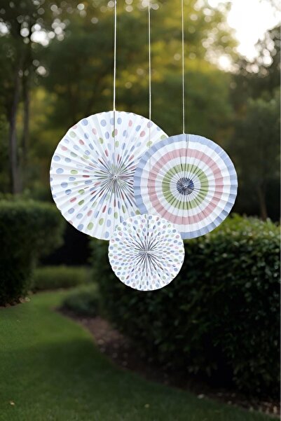 PARTİ SEPETİ Διακοσμητικό στολίδι με 3 πτερύγια και κουκκίδες