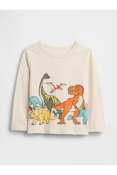 GAP Erkek Bebek Kırık Beyaz Mix & Match Grafik Baskılı T-Shirt