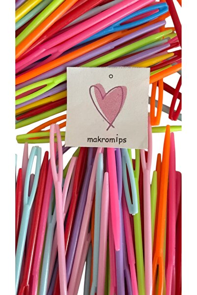 Makromİps RENKLİ PLASTİK YÜN İĞNESİ (5 adet)PLASTİK DİKİŞ ÖRGÜ İĞNESİ İPLİK