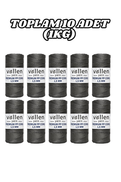 vollen yarn Polyester Makrome İpi 1.5 mm 100 g 150 m – 10’lu Paket, Supla ve ...