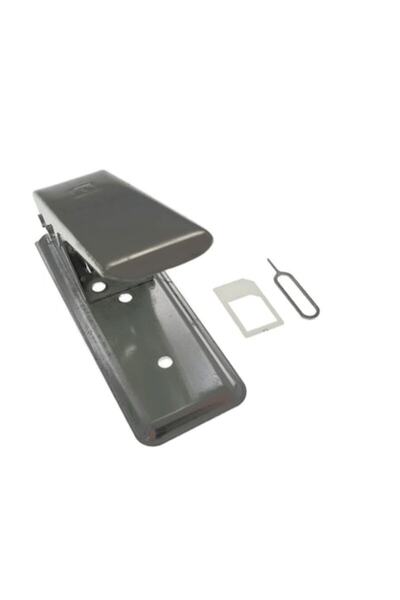 Bibilel Micro SIM card cutter with adapter and opening pin, metal, Silver