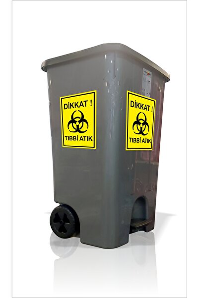 M3DECORİUM Büyük 85Lt Tekerlekli Saplı Hastane Klinik Revir Tıbbi Atık Sızdır...