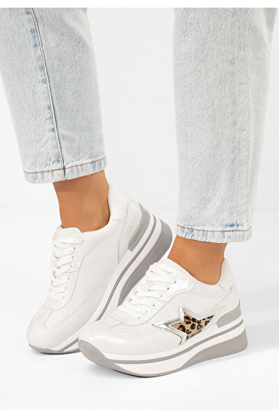 B T Shoes Stribrné dámské tenisky na platformě Valorys