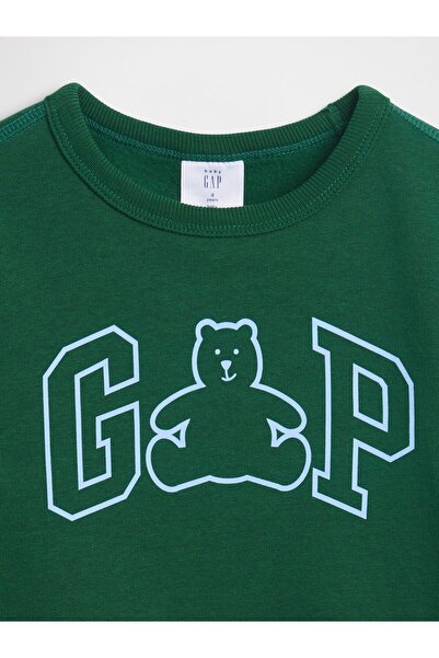 GAP Erkek Bebek Yeşil Logo Sweatshirt