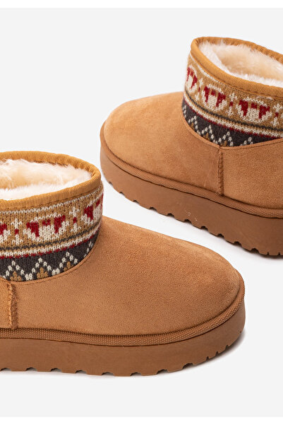 B T Shoes Camelové dámské válenky Joye V2