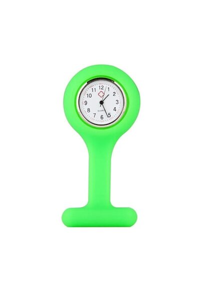 Bibilel Ceas pentru asistente medicale/doctori, mini brosa pentru tunica din silicon, verde