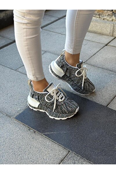 LABRONA Women's Patterned Stone Detailed High-Sole Walking Shoes