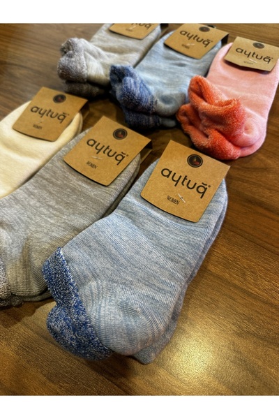 Aytuğ Women's Winter Soft Comfortable Towel Booties Socks 6-Piece Pack