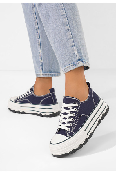 B T Shoes Tmavě modré tenisky na platformě Zenoria