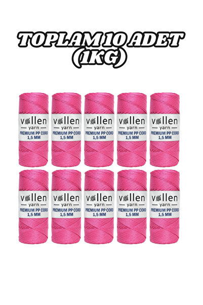 vollen yarn Polyester Makrome İpi 1.5 mm 100 g 150 m – 10’lu Paket, Supla ve ...