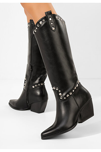 B T Shoes Καουμπόικες Μπότες Crisela Μαύρα