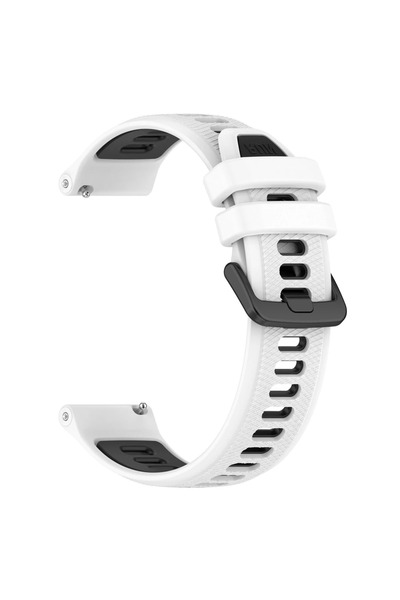 Choice حزام سيليكون عالمي أبيض أسود مقاس 22 مم 20 مم لساعة هواوي GT 4 Pro مقا...