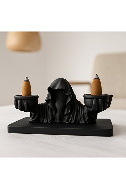 MİREVA Siyah Tütsülük – Dekoratif Tütsülük ve Tepsi Seti