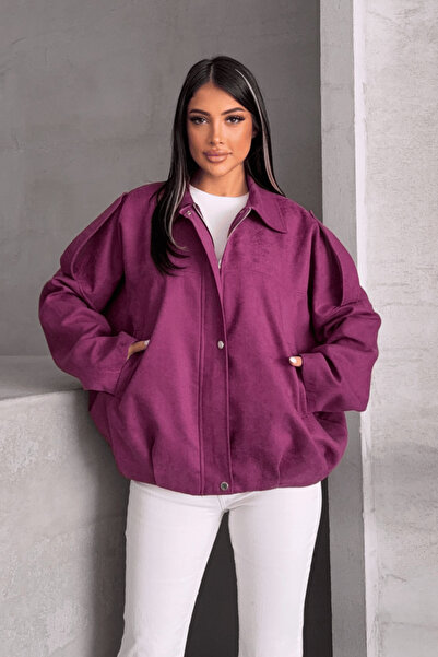 BEYBOS Jachetă bomber din țesătură din piele intoarsa cu epolete - MÜRDÜM