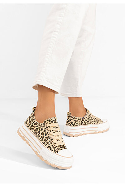 B T Shoes Leopardí tenisky na platformě Zenoria