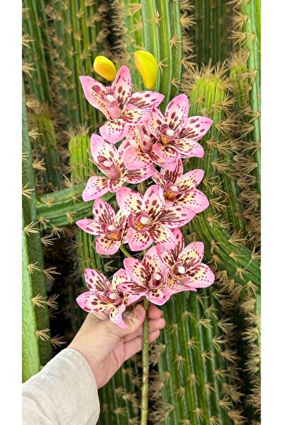 KOZALILAR Islak Dokulu Dekoratif Yapay Singapur Lüks Orkide Dalı