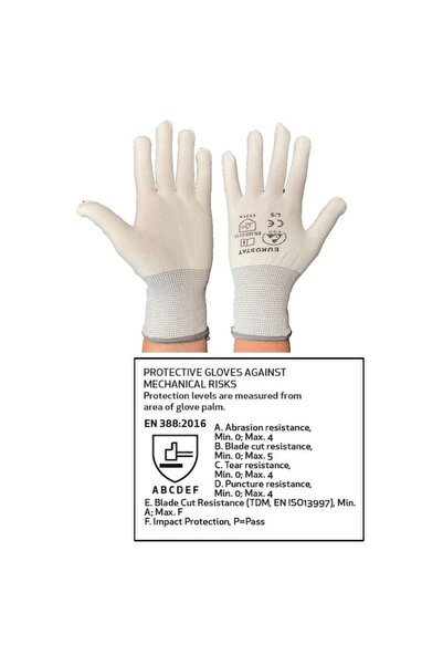 OEM SET 5 perechi de mănuși de protecție ESD, fără strat de cauciuc, albe, mărimea M