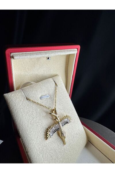 vogutima قلادة العنقاء الفولاذية - من الفولاذ المقاوم للصدأ 316L مع حجر الزرك...