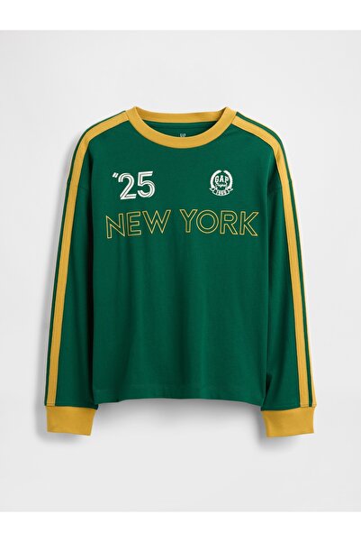 GAP Erkek Çocuk Yeşil Soccer Jersey Logo T-Shirt