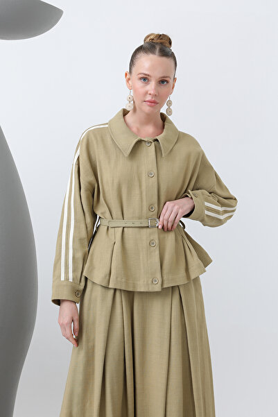 Modamorfo Women's Belted Skirt Suit - 14314Tks