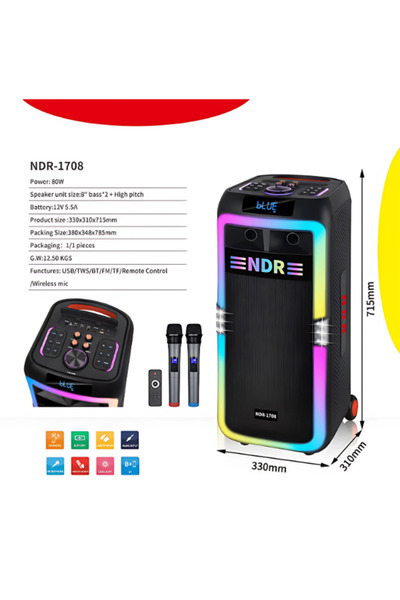 joyplus NDR-1 7 0 8 8''x2 İNÇ 80 W OUTPUT POWER PARTİ ORGANİZASYON DÜĞÜN ETKİ...